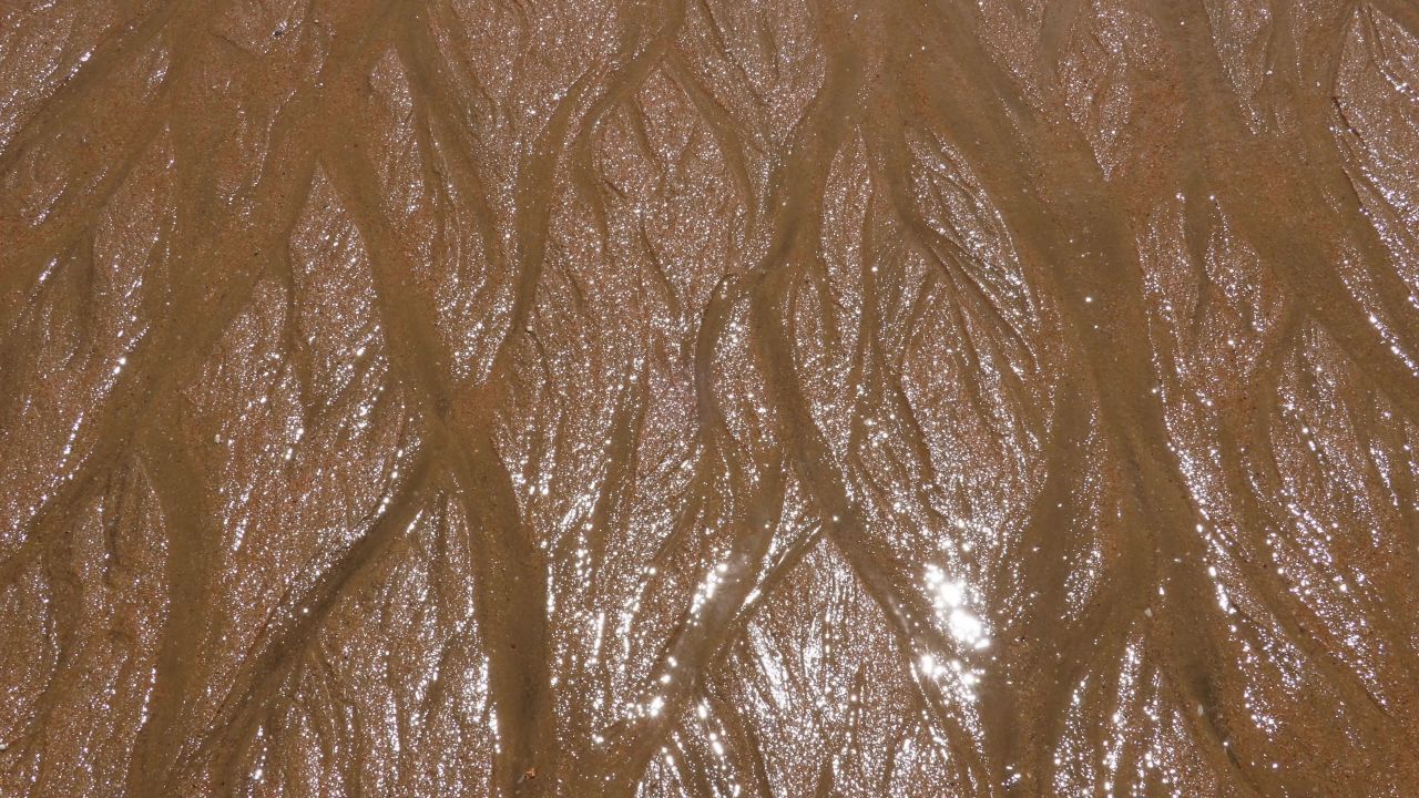 沙滩流水