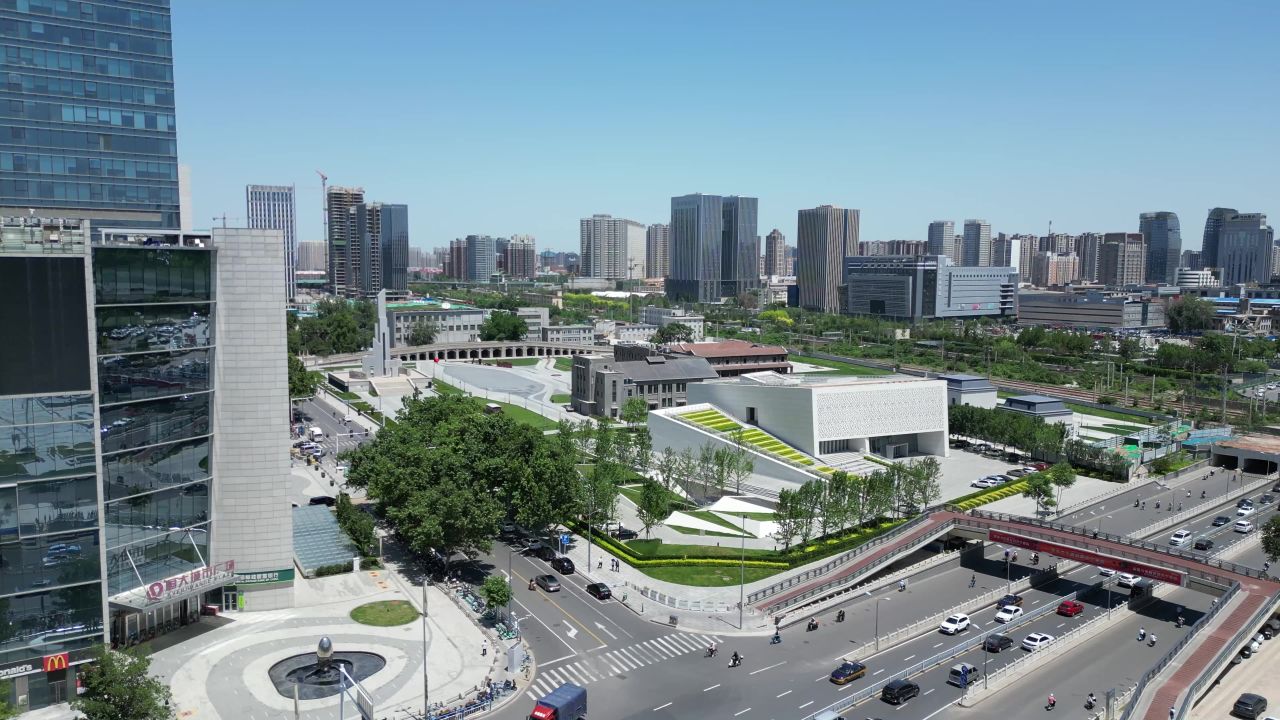  航拍河北石家庄城市建设