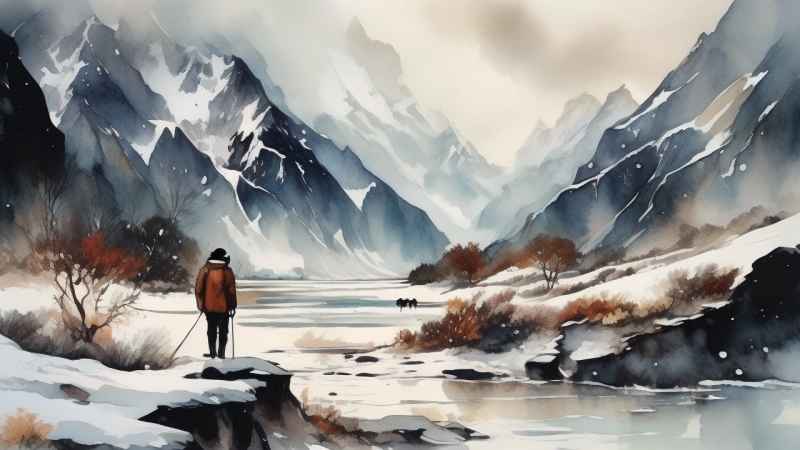 雪山高原冰川插画 50