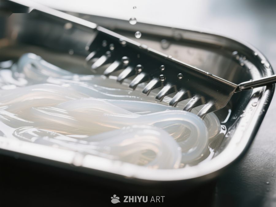 透明胶管与金属工具在水槽中 1470