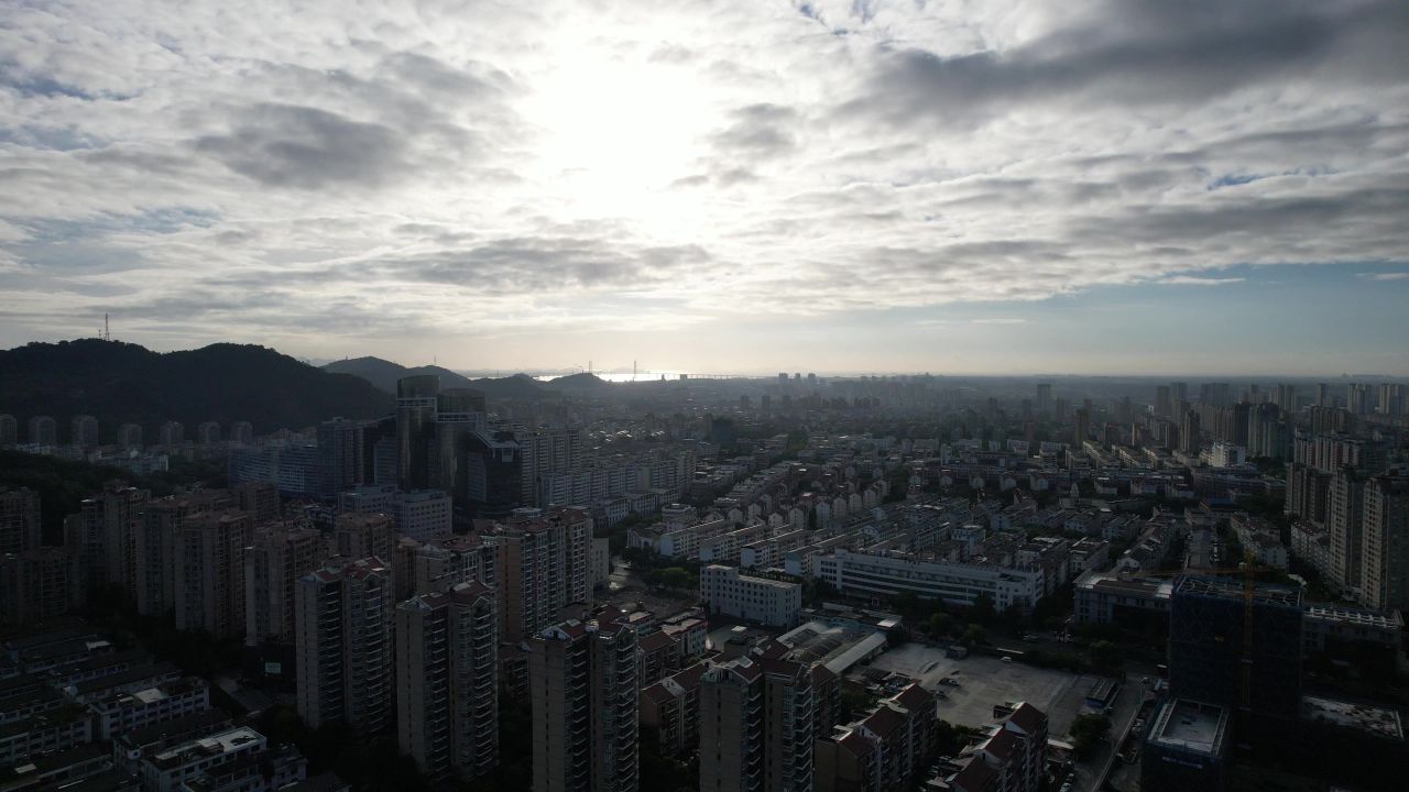  浙江台州城市风光航拍