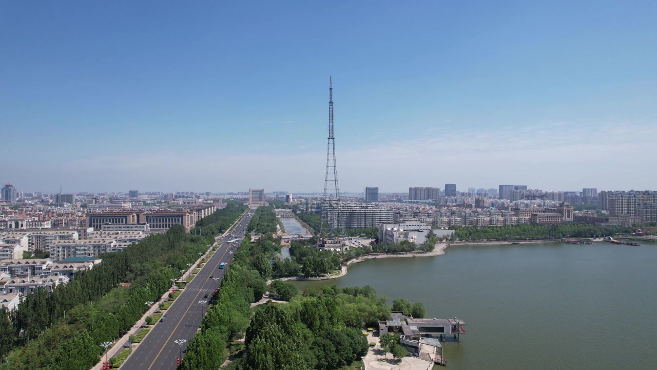 山东东营城市建设地标建筑航拍