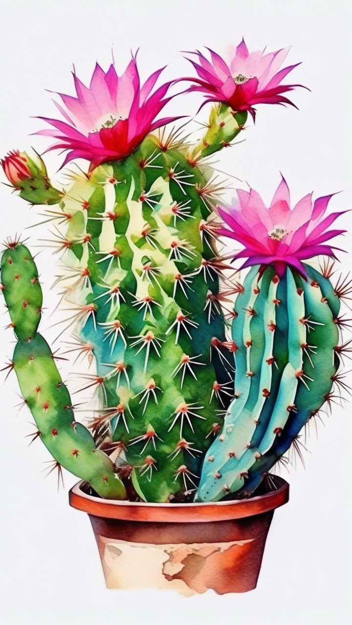 仙人掌自然植物插画 79