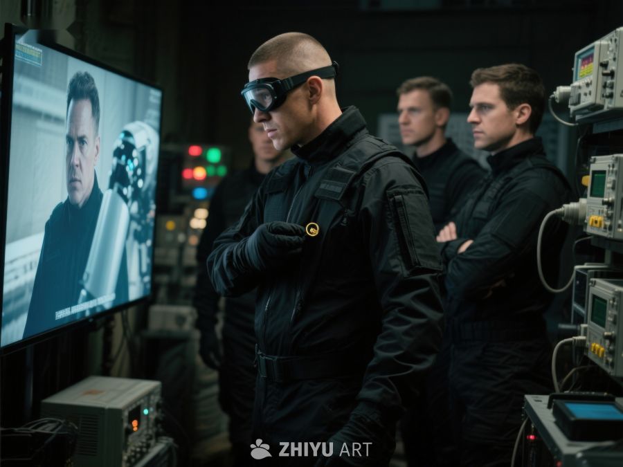 科技人员监控屏幕操作 204