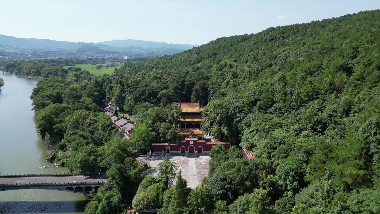 湖南株洲炎帝陵5A景区航拍 