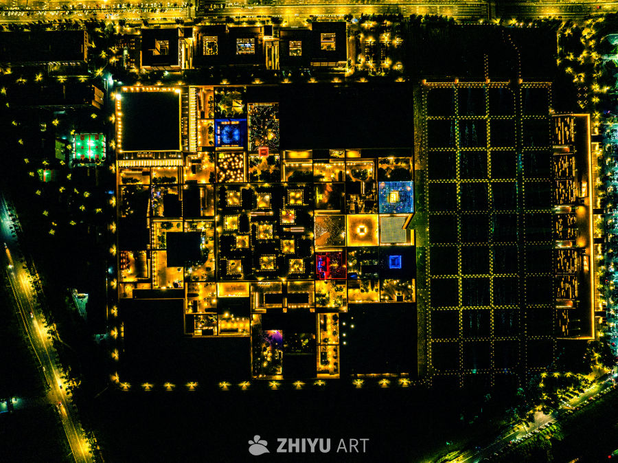 灯火辉煌的都市夜景