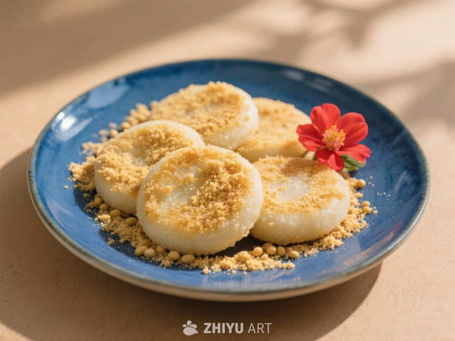 传统糕点配以红色花朵装饰 141