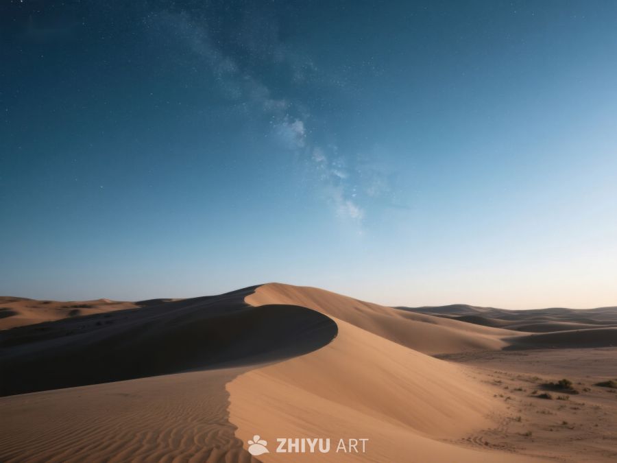 沙漠沙丘在晨曦中的静谧景象 63