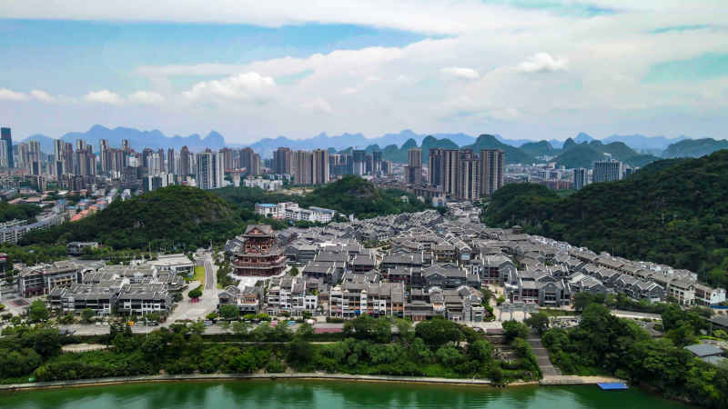 广西柳州城市风光航拍摄影图