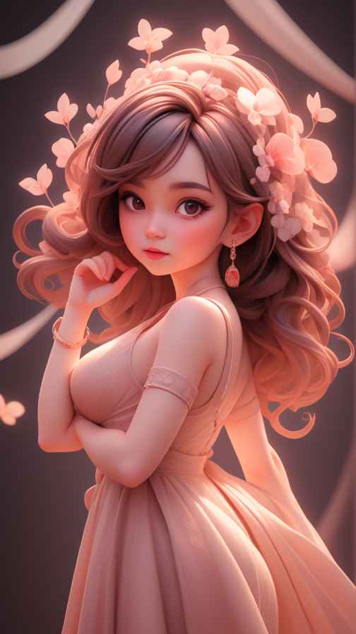 可爱粉色女孩