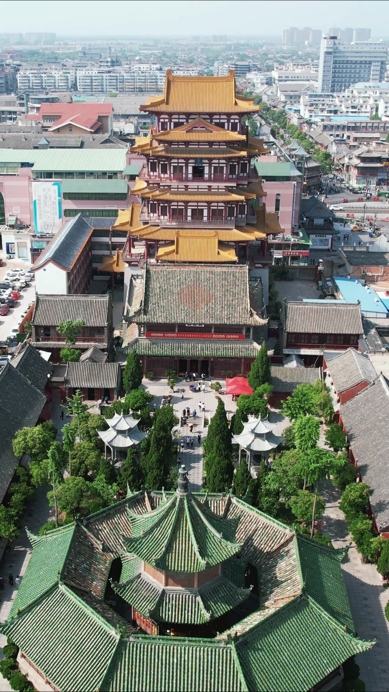 航拍河南开封相国寺竖屏 