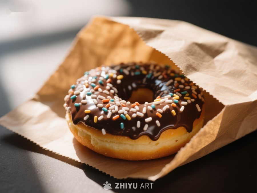 巧克力糖霜甜甜圈配彩色洒粉 836