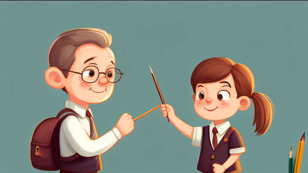 卡通人物插画老师学生