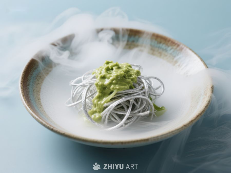 烟雾缭绕的冷面配青酱 1719