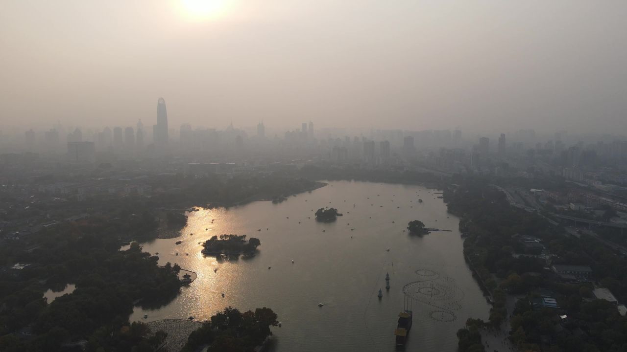 山东济南城市风光航拍 