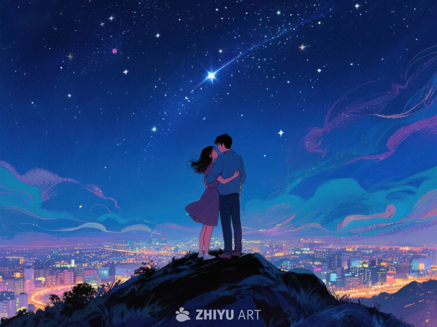 夜空下的情侣拥抱 1031
