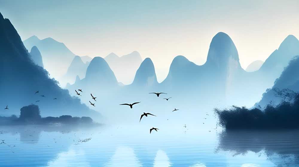 山水风景画中国风