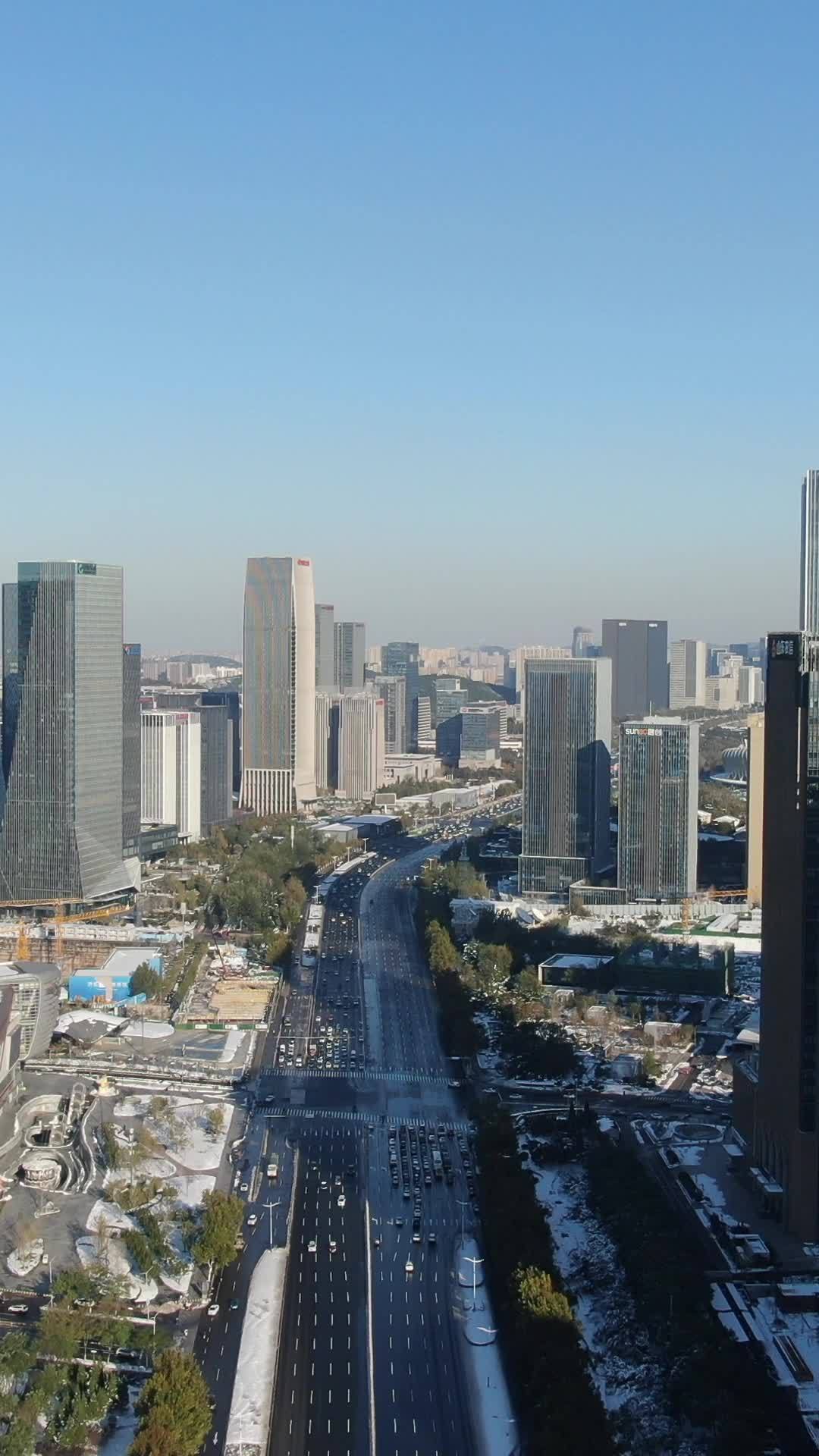 冬日都市繁华景象