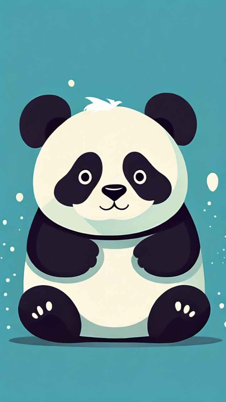 可爱熊猫插画简约风格 40