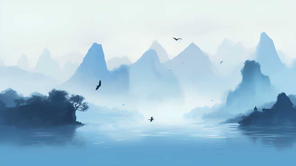 山水风景画中国风