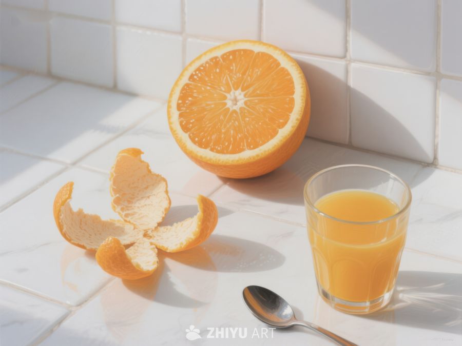 橙子与果汁：清新健康饮品 74