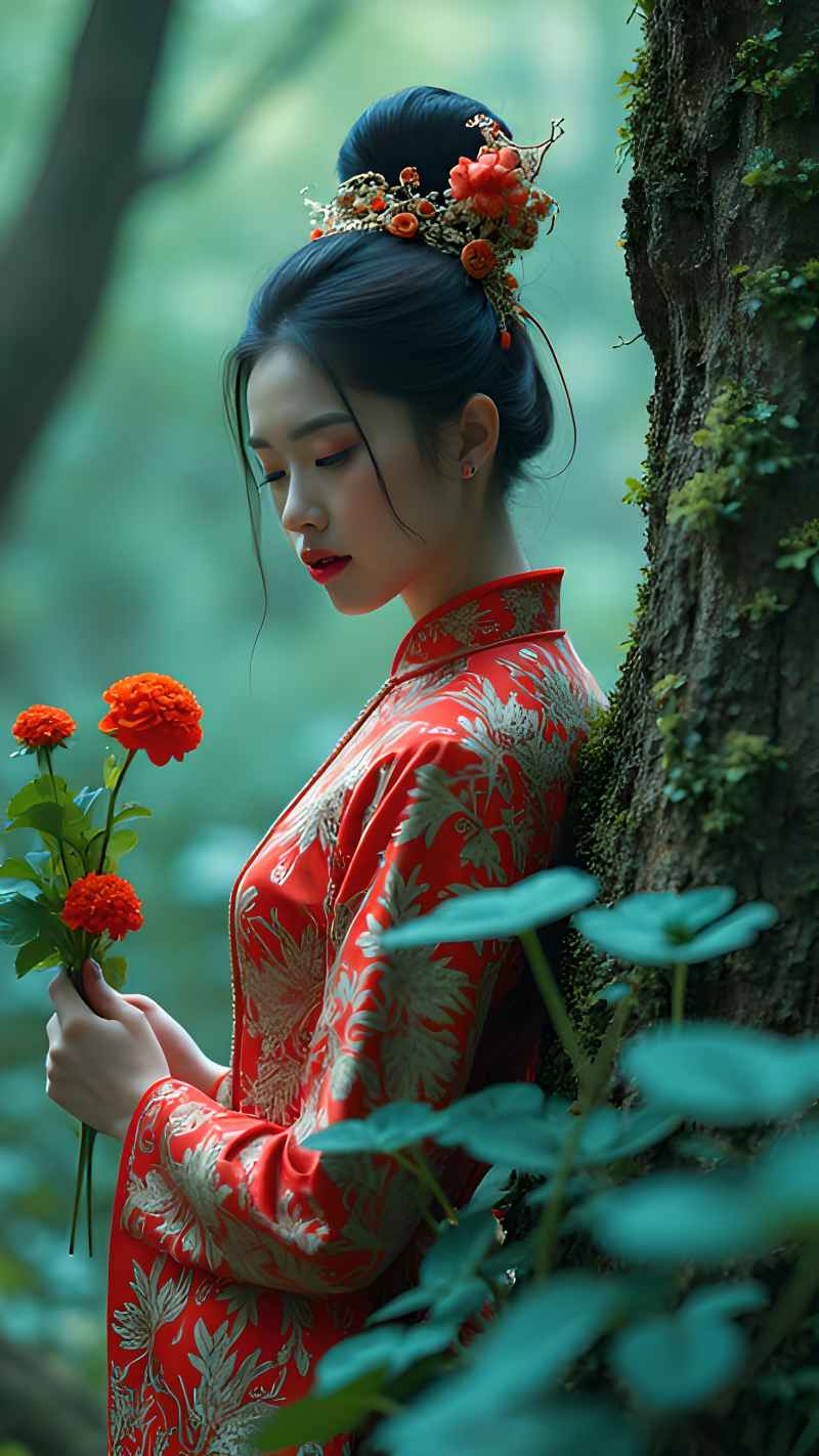 森林系好看拍摄特色美女 94