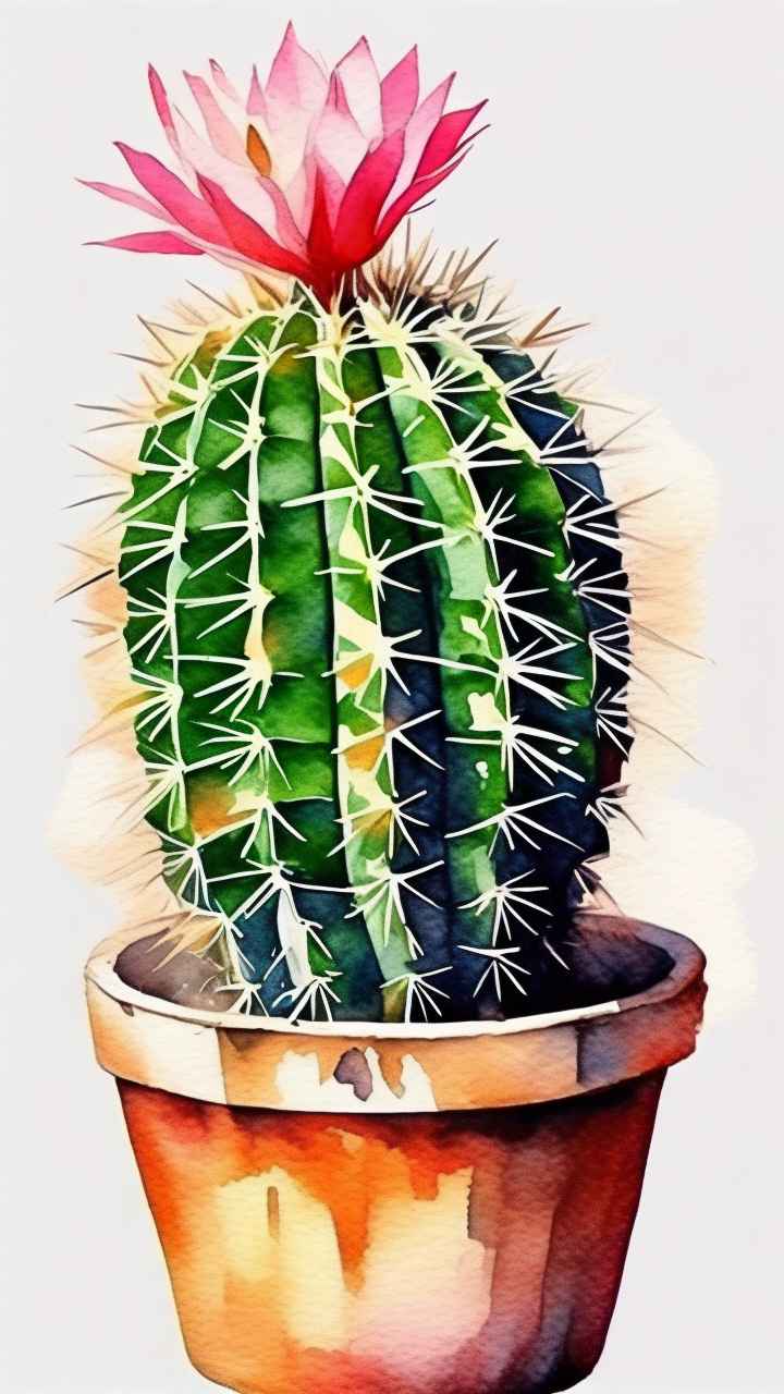 仙人掌自然植物插画 7