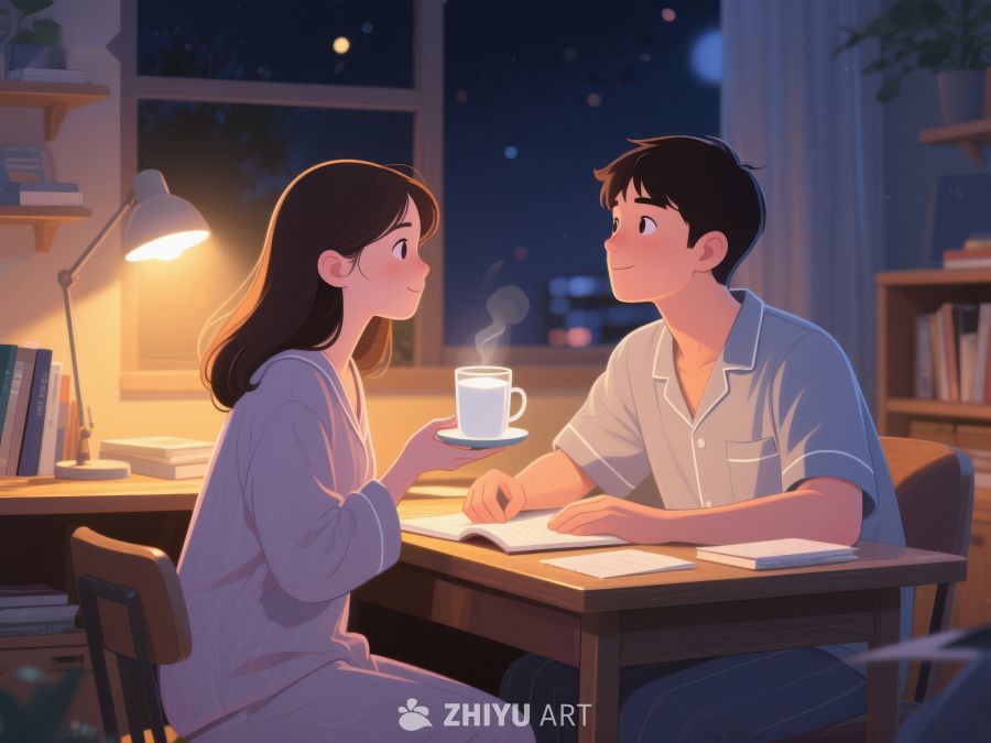 夜晚书房中的温馨对话 1093