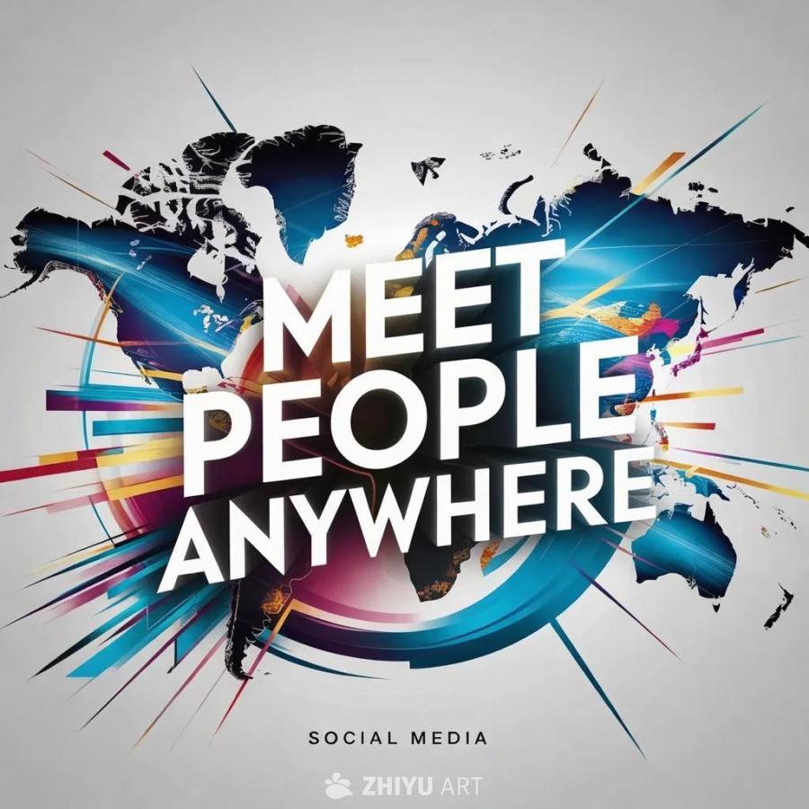 一个社交媒体的标志，文字“MEET PEOPLE 