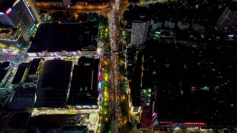 云南昆明城市风光交通航拍图 