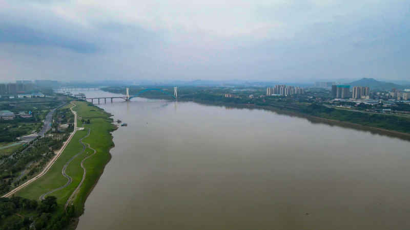 湖南湘潭城市风光航拍 