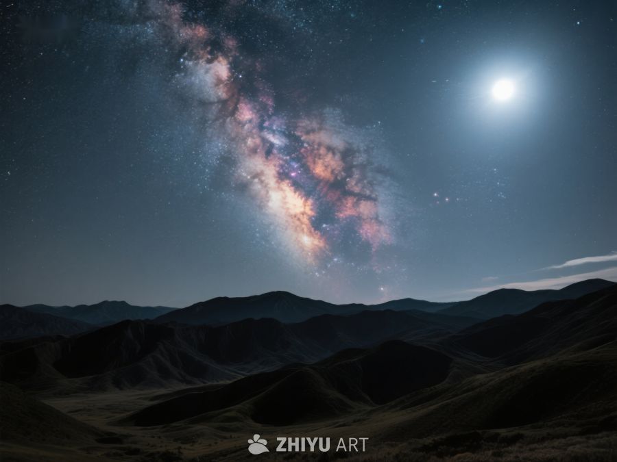 夜空银河与山峦剪影 442