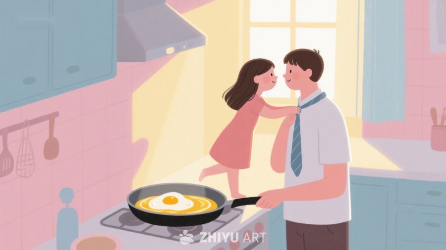 厨房温馨时刻：父女共煮早餐 36