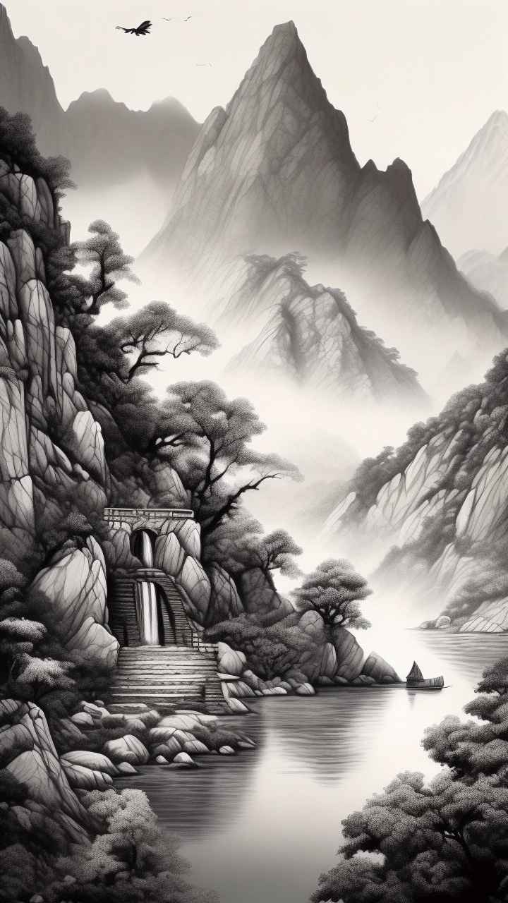 山水风景插画 1