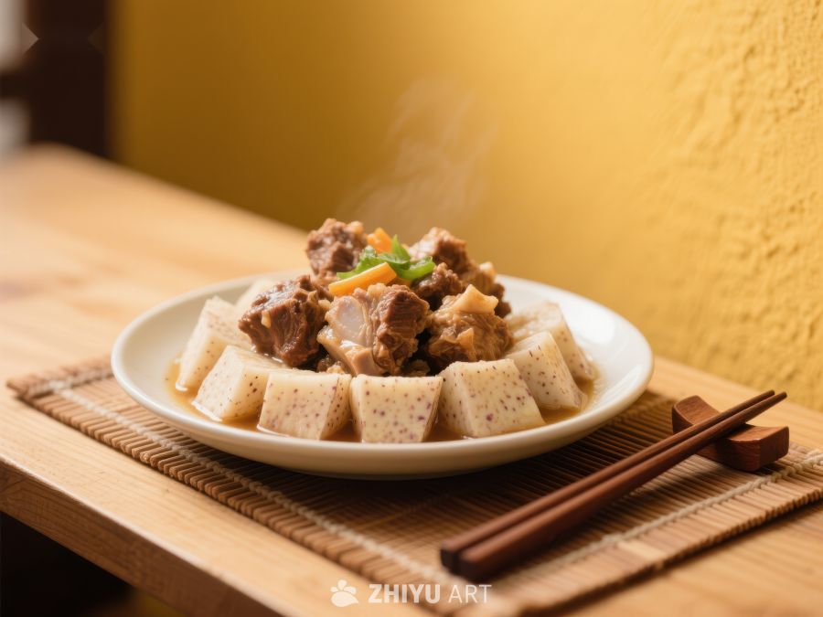 蒸排骨配芋头，热气腾腾的美味佳肴 1151