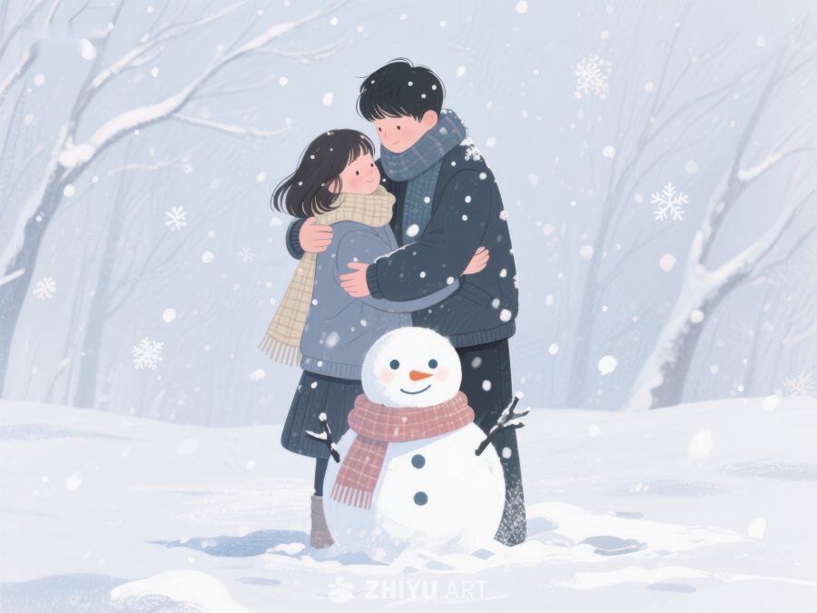 冬日雪景中温馨的拥抱 110