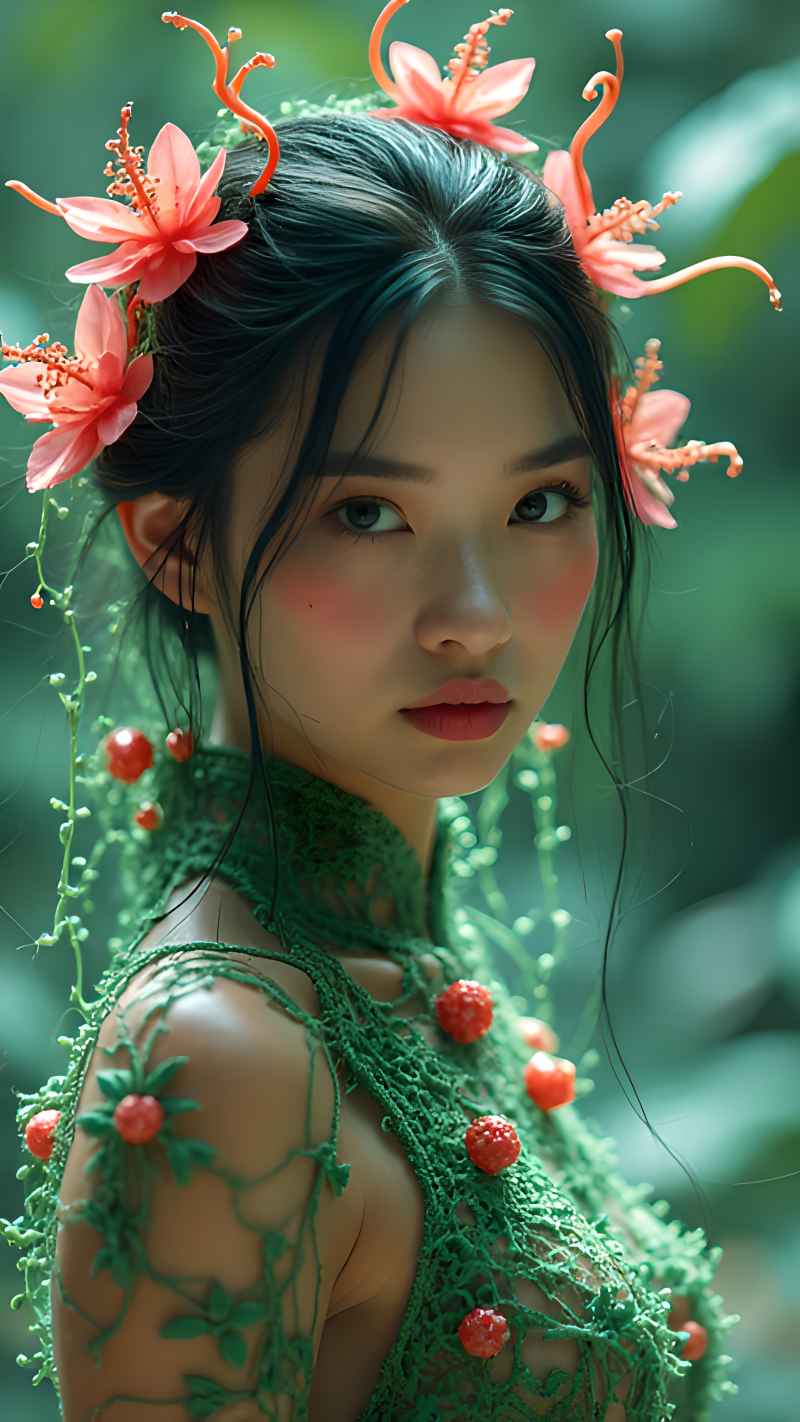 森林系好看拍摄特色美女 84
