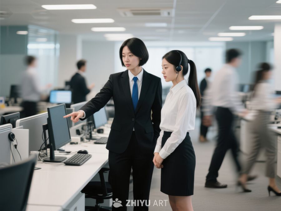 职场女性交流，办公环境协作 445