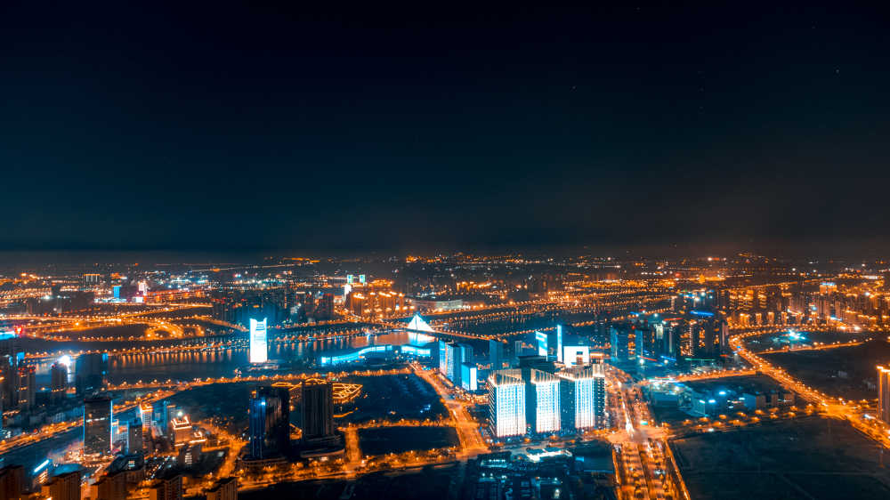 西安城市夜景航拍