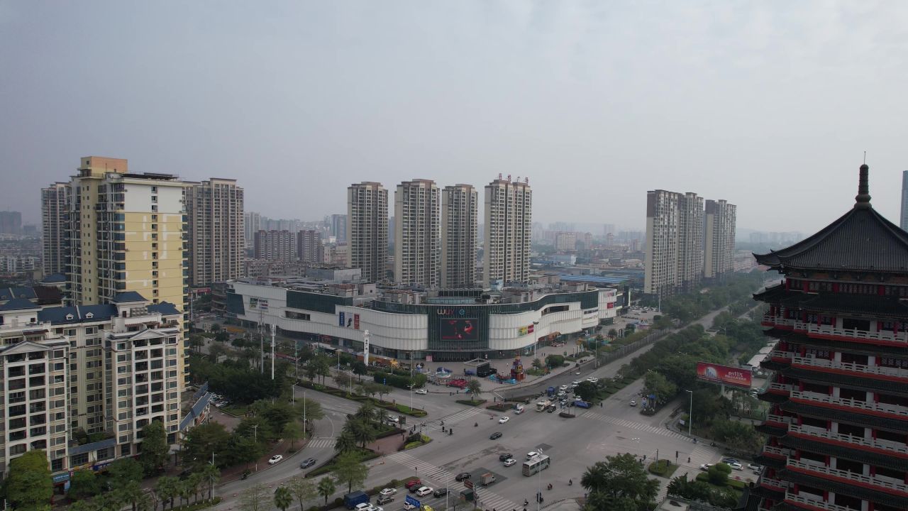 广西钦州城市风光城市建设航拍  