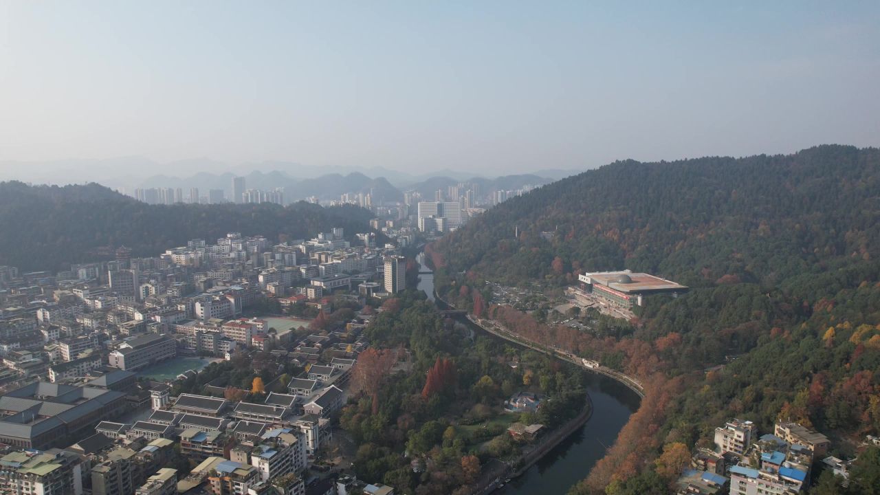 贵州遵义城市风光汇川区航拍
