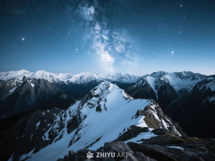 雪山夜景，银河璀璨 241