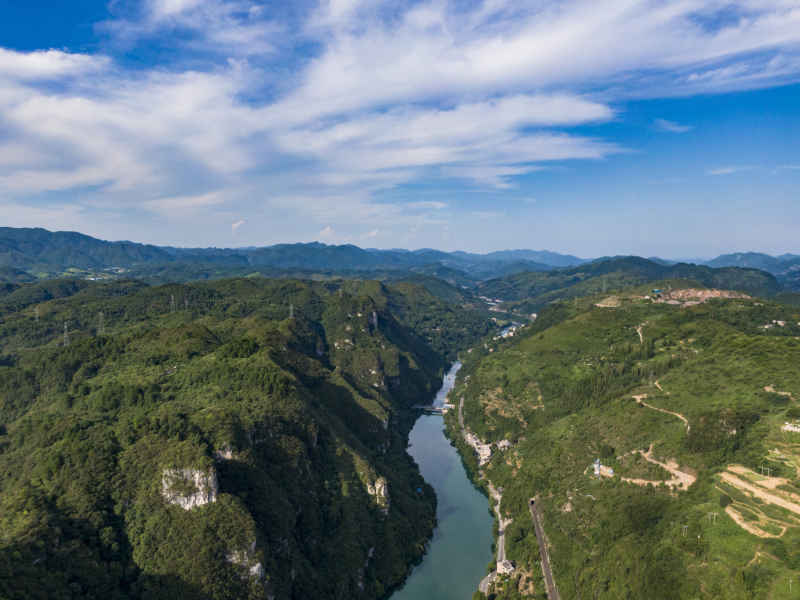 自然风光祖国山川河流航拍摄影图