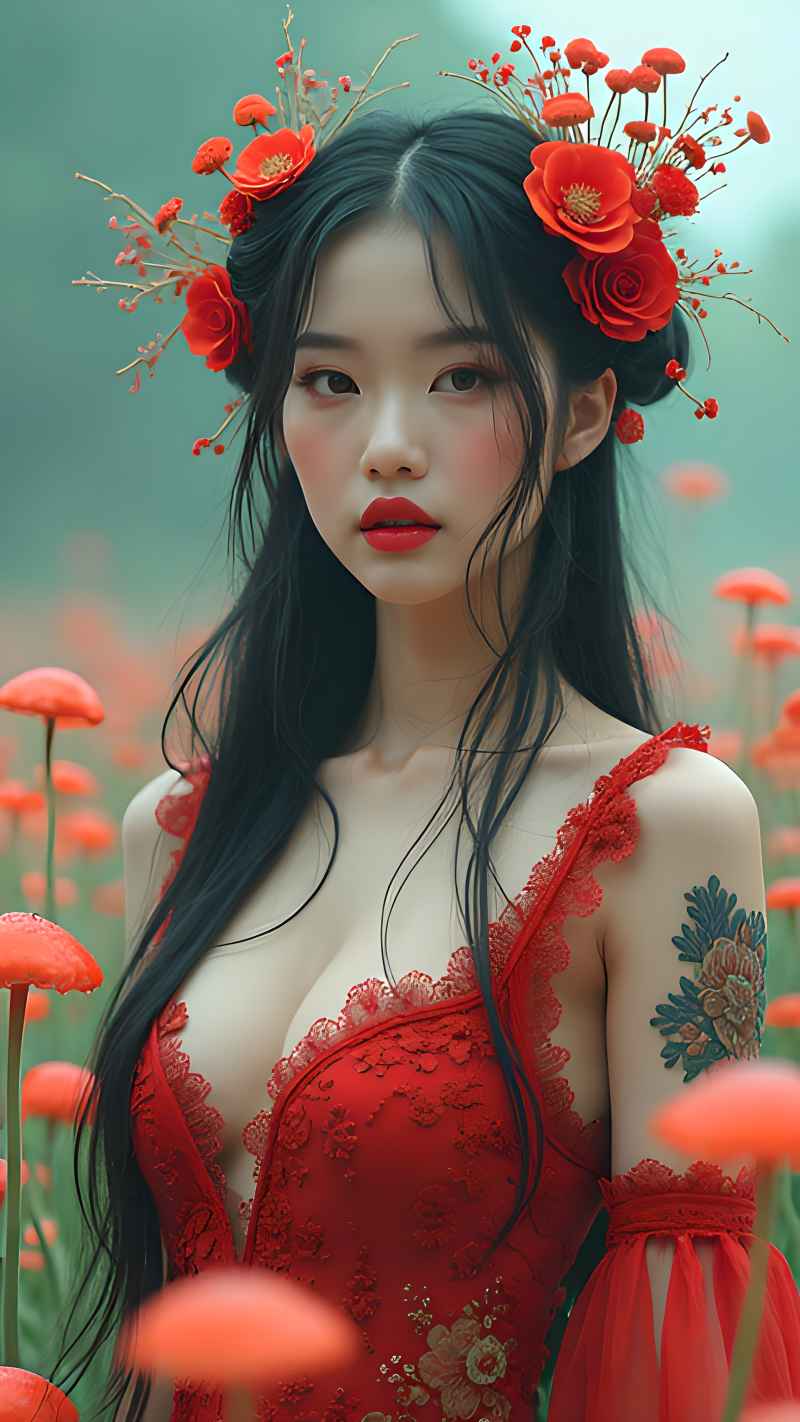 红色女子户外拍摄系列高清艺术视觉 84