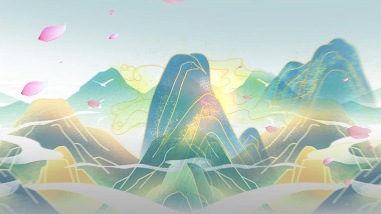 中国风水墨梅花古风戏曲晚会LED视频素材 85