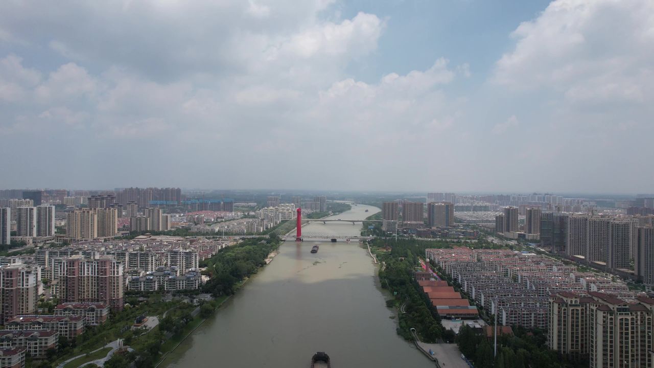 江苏宿迁城市风光航拍 