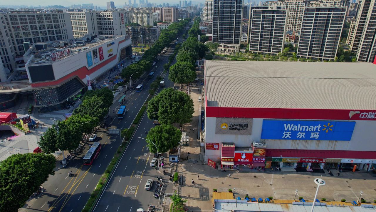 航拍福建商业广场