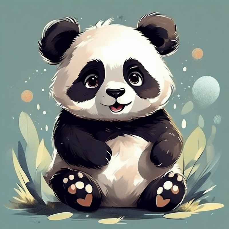 可爱熊猫插画简约风格 74