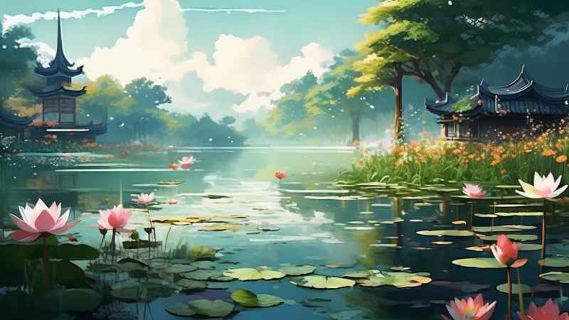 国风水墨山水画简约风格插画 39