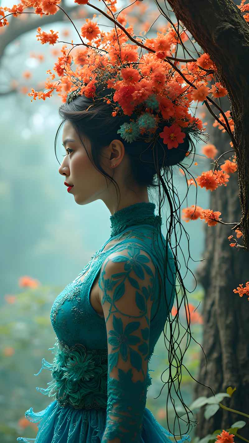 森林系列五颜六色古风艺术美女 3
